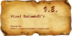 Vizel Balambér névjegykártya